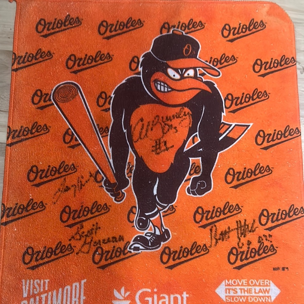 Signed orioles towel